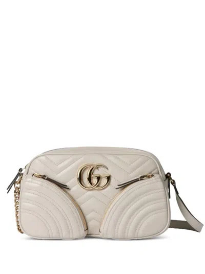 Gucci Gg Marmont-logo Cross Body Bag In Neutral