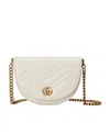 Gucci White Gg Marmont Mini Cross Body Bag In White