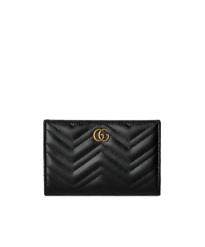 Gucci Gg Marmont Logo Wallet In Black