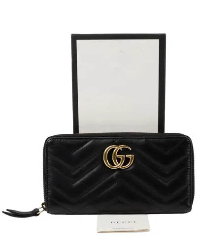 Gucci Gg Marmont Long Wallet (authentic Pre-loved) In Black