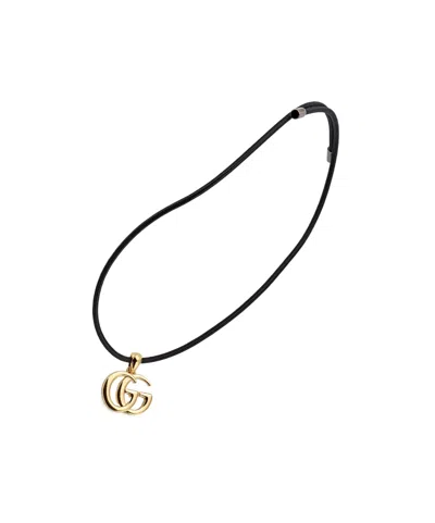 Gucci Gg Marmont Magnetic Cord Necklace In Gray