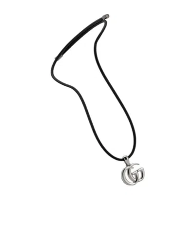Gucci Gg Marmont Magnetic Cord Necklace In Gray