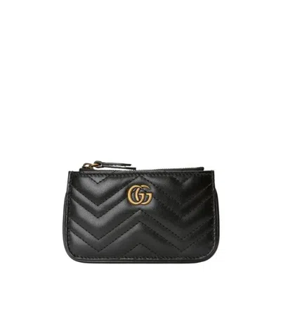 Gucci Gg Marmont Matelassé Key Case In Black