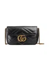 Gucci Gg Marmont Leather Wallet On Chain In Black