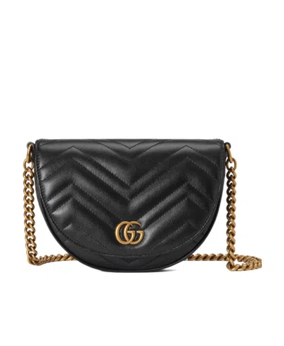 Gucci Gg Marmont Matelassé Mini Crossbody Bag In Black