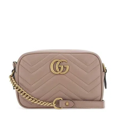 Gucci Gg Marmont Matelassé Mini Bag In Nude
