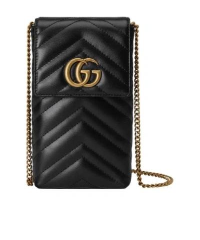 Gucci Horsebit Medium Quilted Leather Shoulder Bag In Black