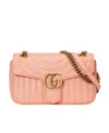 Gucci Pink Quilted Leather Shoulder Handbag For Women In Pink