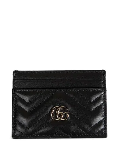 Gucci Gg Marount Leather Card Case In Black