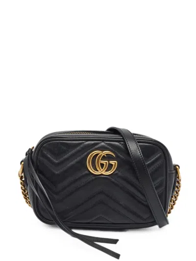 Pre-owned Gucci Gg Marmont Matelassé Cross Body Bag In Black