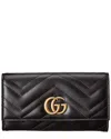 Gucci Gg Marmont Matelasse Leather Continental Wallet In Black