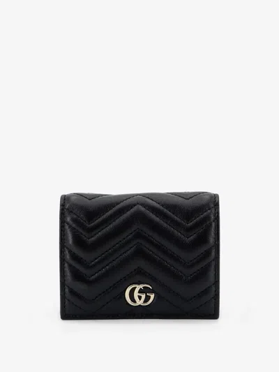 Gucci Gg Marmont Matelassé Leather Wallet In Black
