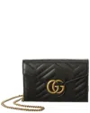 Gucci Gg Marmont Matelasse Leather Wallet On Chain In Black