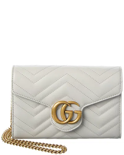 Gucci Gg Marmont Matelasse Leather Wallet On Chain In Black