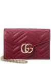 Gucci Super Mini Chain Gg Marmont In Red