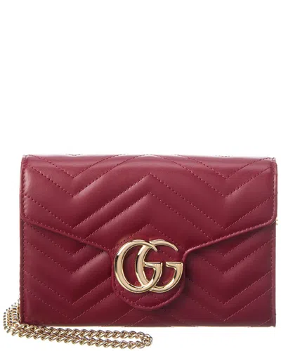 Gucci Super Mini Chain Gg Marmont In Red