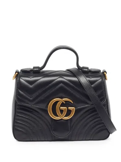 Pre-owned Gucci Gg Marmont Matelassé Tote Bag In Black