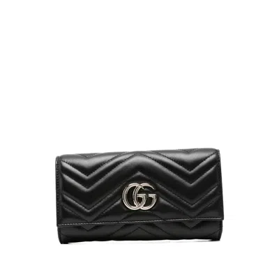 Gucci Gg Marmont Matelassé Wallet In Black