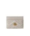 Gucci Gg Marmont Matrasse Embossed Card Bag In Nude