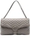 Gucci Gg Marmont Maxi Leather Shoulder Bag In Gray