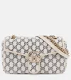 Gucci Gg Marmont Small Tweed Shoulder Bag In White