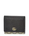 Gucci Brown Medium Gg Marmont Wallet In Black