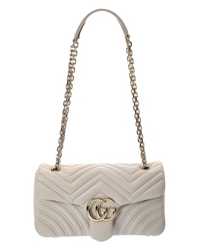 Gucci Gg Marmont Medium Leather Shoulder Bag In Gray