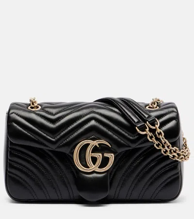 Gucci Gg Marmont Medium Leather Shoulder Bag In Purple