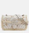 Gucci Gg Marmont Medium Metallic Leather Shoulder Bag In Neutral