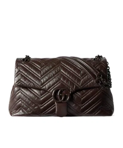 Gucci Gg Marmont Medium Shoulder Bag In Brown