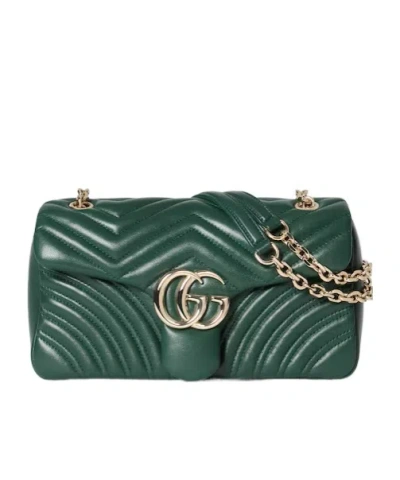 Gucci Gg Marmont Medium Shoulder Bag In Green