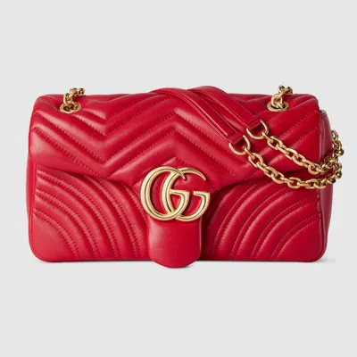 Gucci Gg Marmont Medium Shoulder Bag In Red