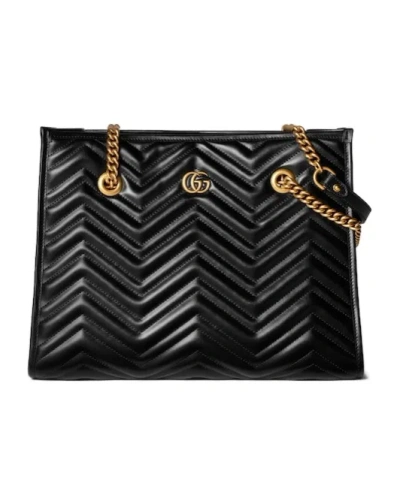 Gucci Gg Marmont Medium Todd Shoulder Bag In Black