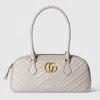 Gucci Gg Marmont Medium Top Handle Bag In White