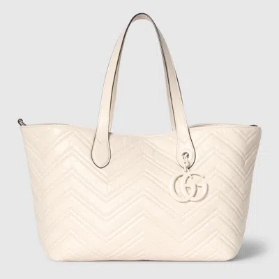 Gucci Gg Marmont Medium Tote Bag In White