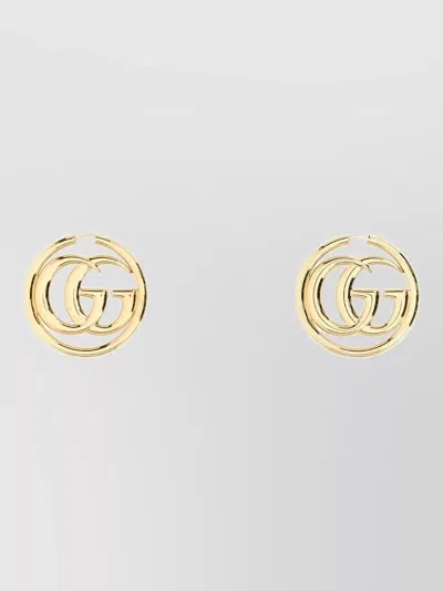 Gucci Gg Marmont Metal Hoop Earrings Polished In Gold