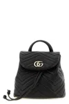 Gucci Quilted Nappa Leather Chevron Shoulder Bag With Double G Hardware In Black
