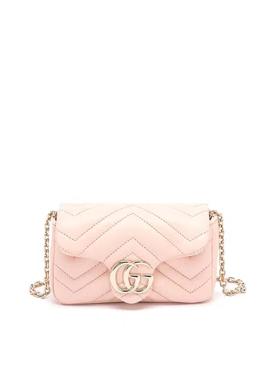 Gucci `gg Marmont` Mini Bag In Beige