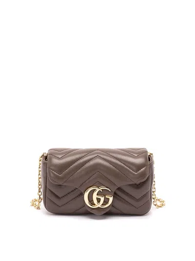 Gucci `gg Marmont` Mini Bag In Beige
