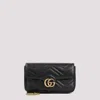 Gucci Gg Marmont Leather Mini Crossbody Bag In Black
