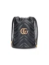 Gucci Gg Marmont Small Bucket Bag In Black  
