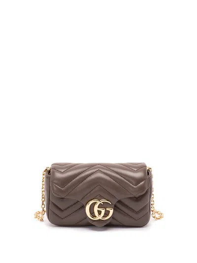 Gucci `gg Marmont` Mini Bag In Brown