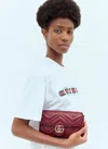 Gucci Women's Mini Gg Marmont Bag With Card Holder In Burgundy