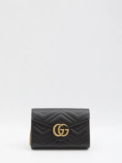 Gucci Gg Marmont Mini Bag In Quilted Leather In Black