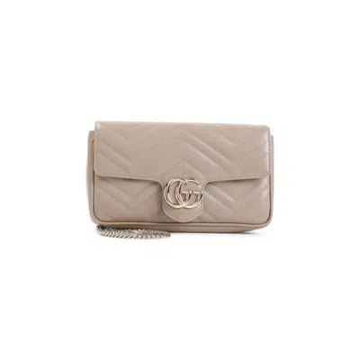 Gucci Gg Marmont Mini Bag With Cardholder In Neutral