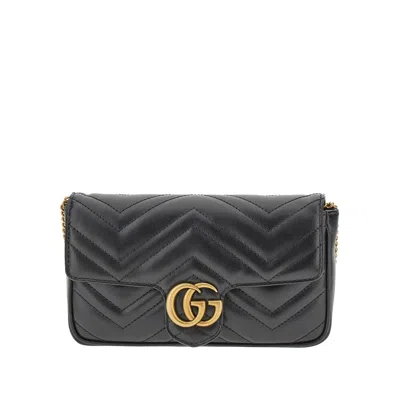 Gucci Gg Marmont Mini Bag With Cardholder In Black