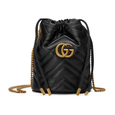 Gucci Gg Marmont Small Bucket Bag In Black