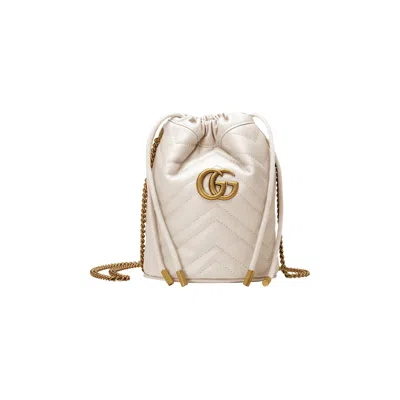 Pre-owned Gucci Gg Marmont Mini Bucket Bag 'white'