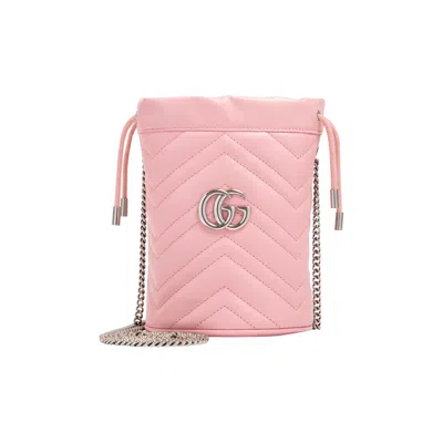 Pre-owned Gucci Gg Marmont Mini Bucket Bag 'wild Rose' In Pink