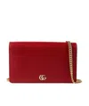 Gucci Gg Marmont Mini Chain Bag In Red